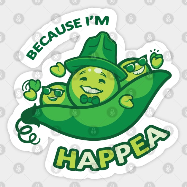 Because I'm Happea Sticker by JollyHedgehog